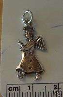 Sterling Silver Large Praying Angel and Halo Charm  