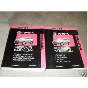  2001 Toyota Sequoia Service Shop Repair Manual Set 01 (2 