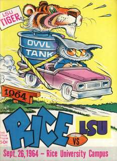 1964 Rice Owls v LSU Program Chase  