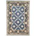 Asian Hand knotted Zeus Trellis Blue Wool Rug (8 x 10 