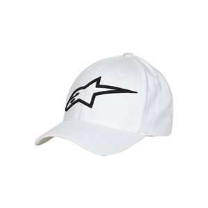 Alpinestars Logo Astar Flexfit Hat   Small/Medium/White/Black