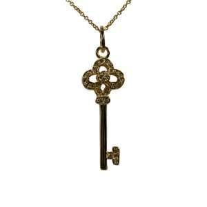  Royal Gold Crown Key Pendant with 16 Inch Chain Celebrity 