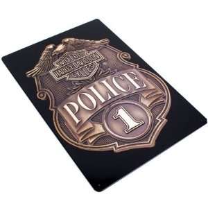  Tin Sign   Police Badge   Harley Davidson Automotive