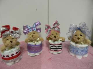 Mini diaper cake, baby shower centerpiece/decoration for boy or girl 