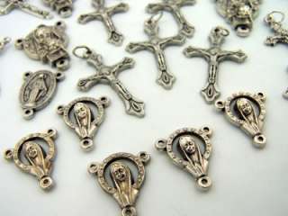 Crucifix Christ Mary Child Cross Rosary Silver P Lot 30  