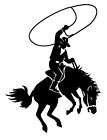 HORSE BUCKING DECAL STICKER SADDLES BRIDLES RODEO FLOAT  