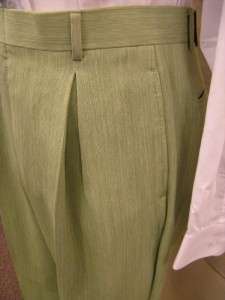 New John Raphael Fashion 2 Pc Suit Lt Green Solid 4 Buttons French 