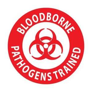 HH64   Hard Hat Emblem, Blood Bourne Pathogens Trained, 2 Diameter 