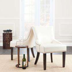 Loire Cream Leather Nailhead Dining Chairs (Set of 2)  