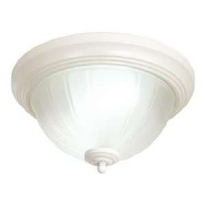  White 11 Wide Frosted Melon Glass Ceiling Light