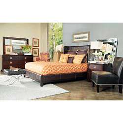 angeloHOME Marlowe Queen size Bonded Leather Shelter Bed   
