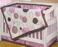 Girls Swirl 4 piece Patchwork Crib Bedding Set  