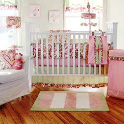   Sam Paisley Splash in Pink 4 piece Crib Bedding Set  