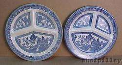 Antique Staffordshire Blue Willow Dinner Plates ROMARCO  