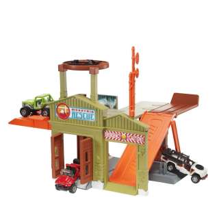 NEW Matchbox Mountain Action Rescue Base Toy Playset w/ 3 Off Road 