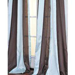 Blue and Coffee Striped 84 inch Sheer Curtain Panel  