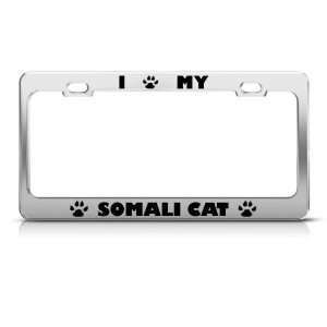 Somali Cat Chrome Animal license plate frame Stainless Metal Tag 