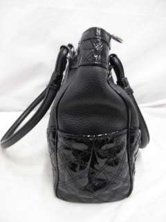 Brighton Black Pebbled Leather/Patent Leather Trim Tote  