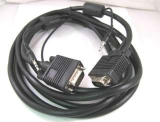Brand New 15 FT 4.5 meter 15Pin Monitor VGA SVGA M/M Cable 3.5mm Audio