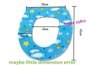 Bathroom Warme Toilet Seat Cover Washable Cloth Seat Pads pattern 