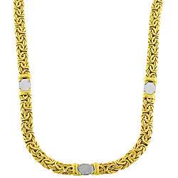 14k Two tone Gold Byzantine Chain Necklace  