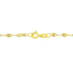 10k Yellow Gold 2.2 mm Textured Flat Link Chain  