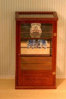 Miniature Walnut Glass Display Cabinet  