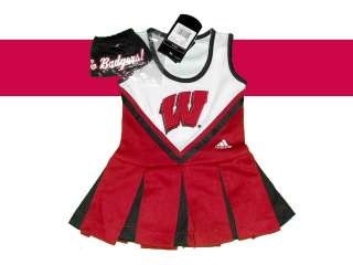   BADGERS YOUTH GIRLS CHEERLEADER OUTFIT DRESS COSTUME SET SMALL 4
