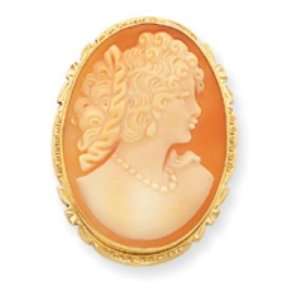  14k Gold 35mm Shell Cameo Pin/Pendant Jewelry