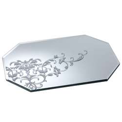 Crystal Clear Victoria White Glass Placemats (Set of 2)   