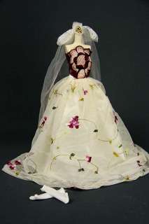 DW1049 BN Cream Wedding Dress Set for Barbie FR  