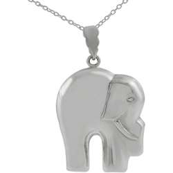 Polished Sterling Silver Elephant Necklace  