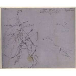  Civil War Map Rough sketch of the Rich Mountain battle 