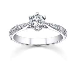 18k White Gold 3/4ct TDW Diamond Engagement Ring (H I, SI1 SI3 