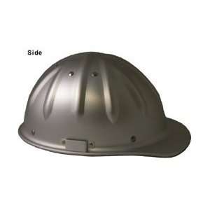   Bucket Aluminum Cap Style Hard Hats with Ratchet Suspension   Silver