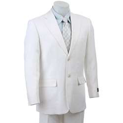 Massimo Genni Mens White Linen 2 button Suit  