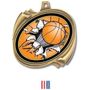  Custom Basketball Bust Out Insert Medals M 2201B GOLD 