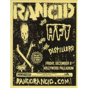 Rancid AFI Distillers Hollywood 2000 Concert Poster 