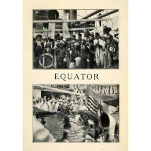  1912 Print Equator Ecuador Ritual Cleveland Crew Ship 