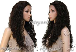 Deep Wave #1B/30 Hi Temp Synthetic Lace Front Wigs w/ weft back Free 