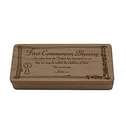 Maple Wood First Holy Communion Keepsake Box  
