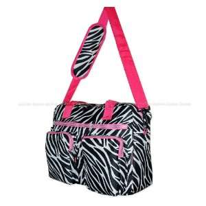 Track Black / White / Pink Zebra Messenger Bag Shoulder Tote Laptop 