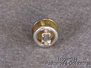 Vintage Swank Silver Tone Clear Glass Stone Tie Tack  