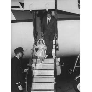  John F. Kennedy Arriving with His Daughter Caroline Kennedy 