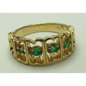  Perfect Natural Colombian Emerald & Gold Ring 20pts 