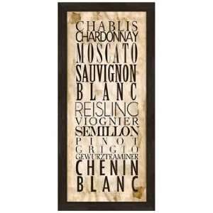  White Wine Types A 22 1/2 High Framed Wine Wall Art