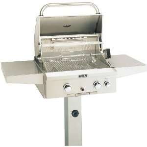   Natural Gas Grill On In Ground Post w/ Rotisserie & Propane Conversion
