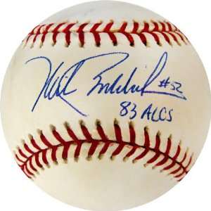 com Mike Boddick 83 ALCS Autographed / Signed Major League Baseball 