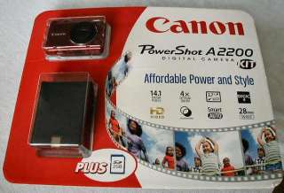 NEW Canon PowerShot A2200 Digital Camera 14.1 MP KIT BONUS Red CASE 