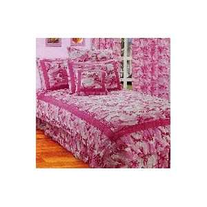  Victorian Heart Hot Pink Camo Twin Quilt 70 x 79 